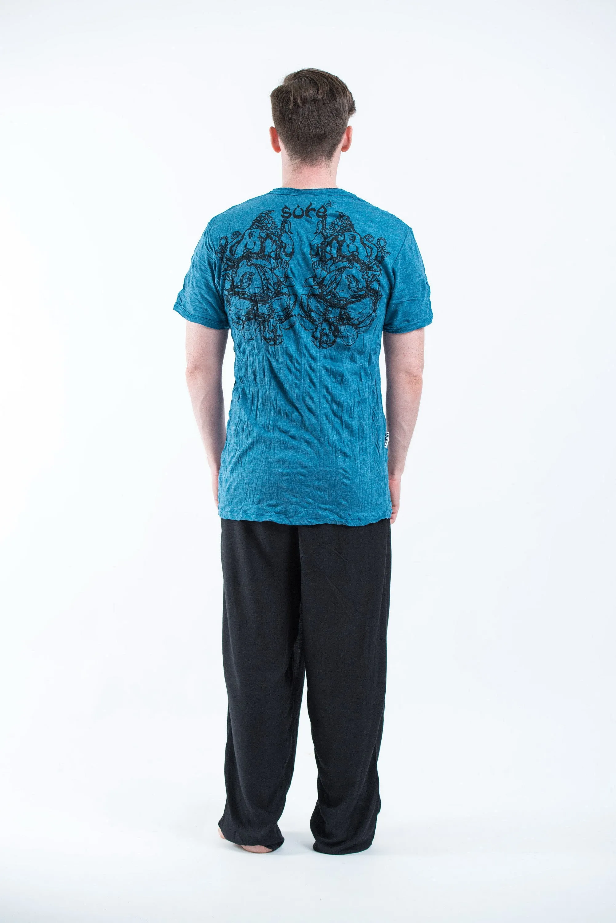 Sure Design Mens Lord Ganesh Sketch T-Shirt Denim Blue