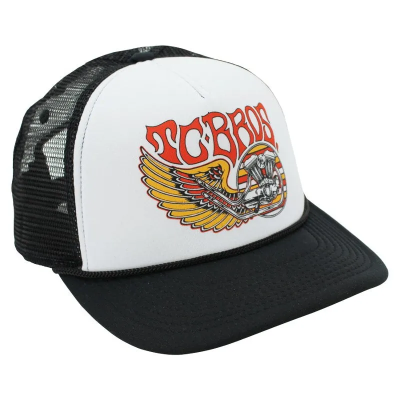 TC Bros. Wing Trucker Hat - White/Black