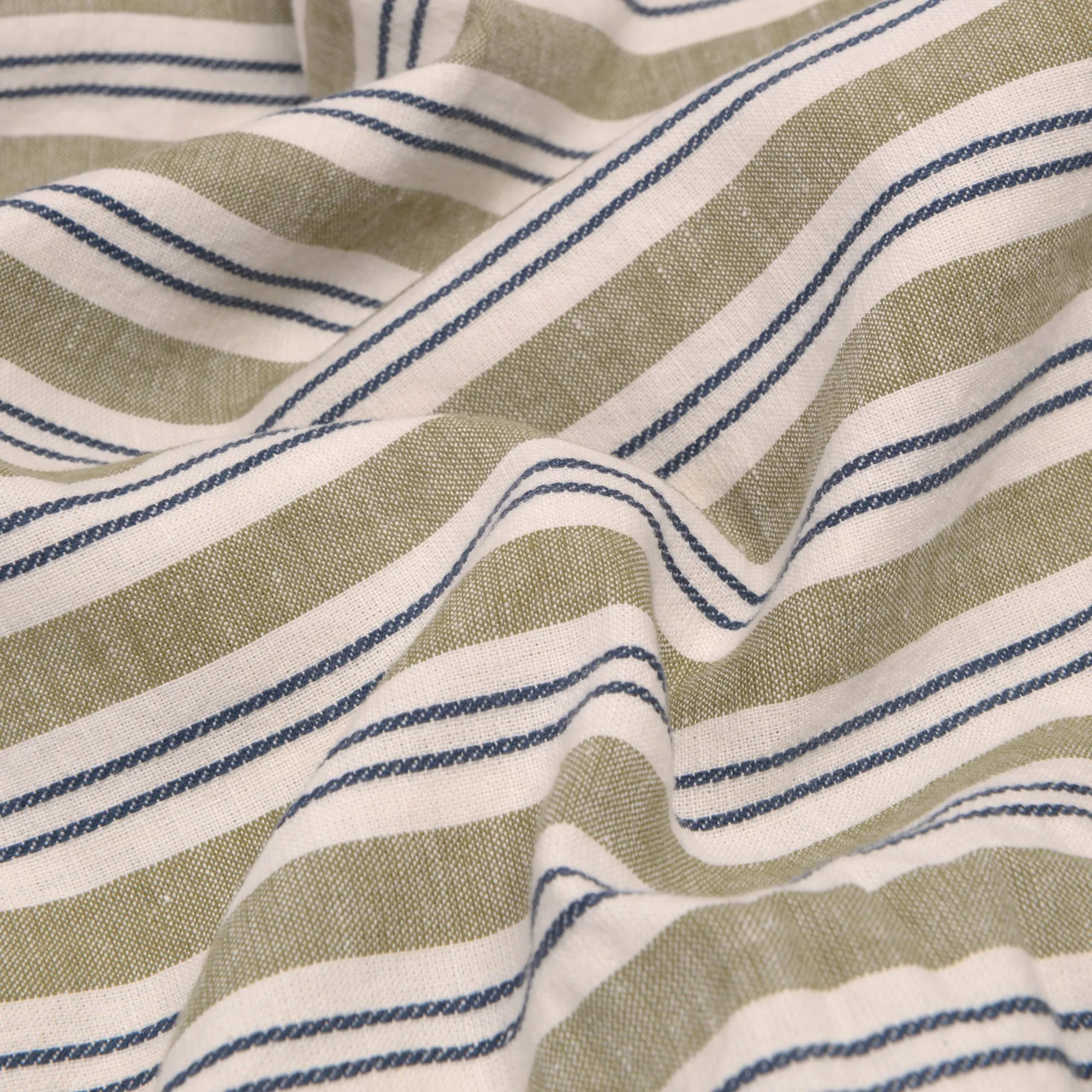 Thyme Somerley Stripe Linen Blend Flat Sheet