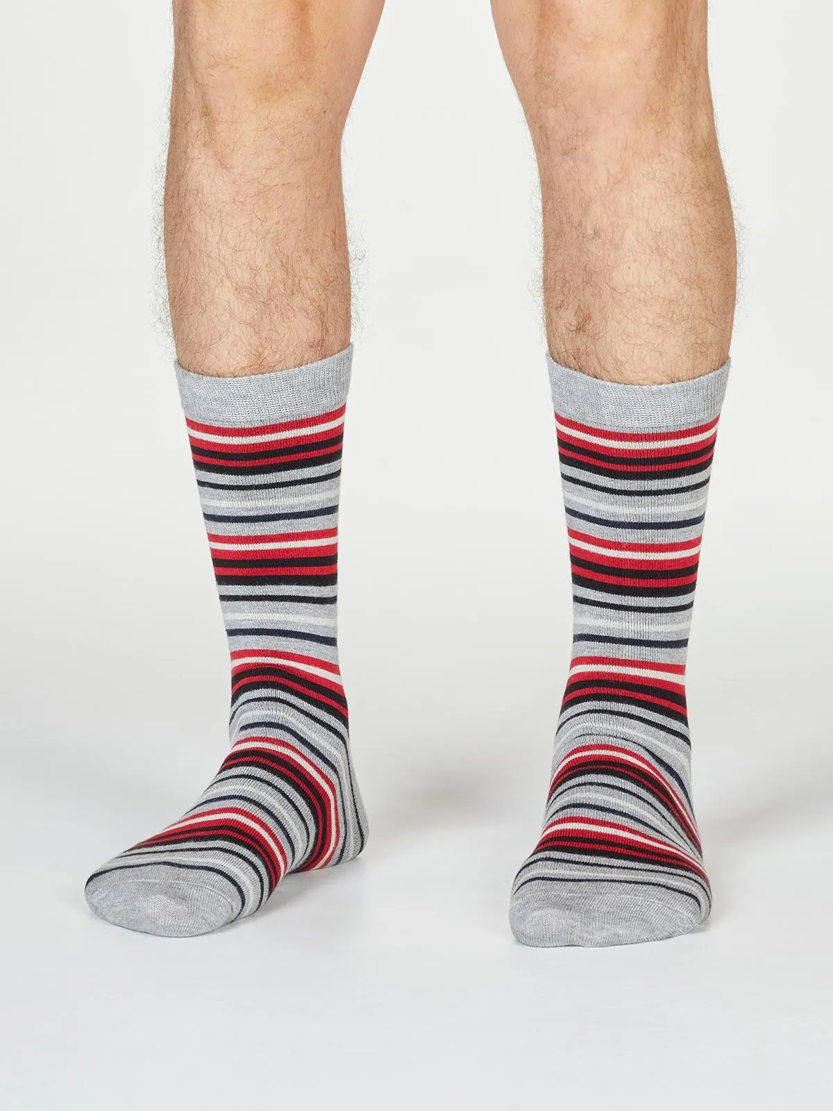 Watson Stripe Socks - Grey Marle