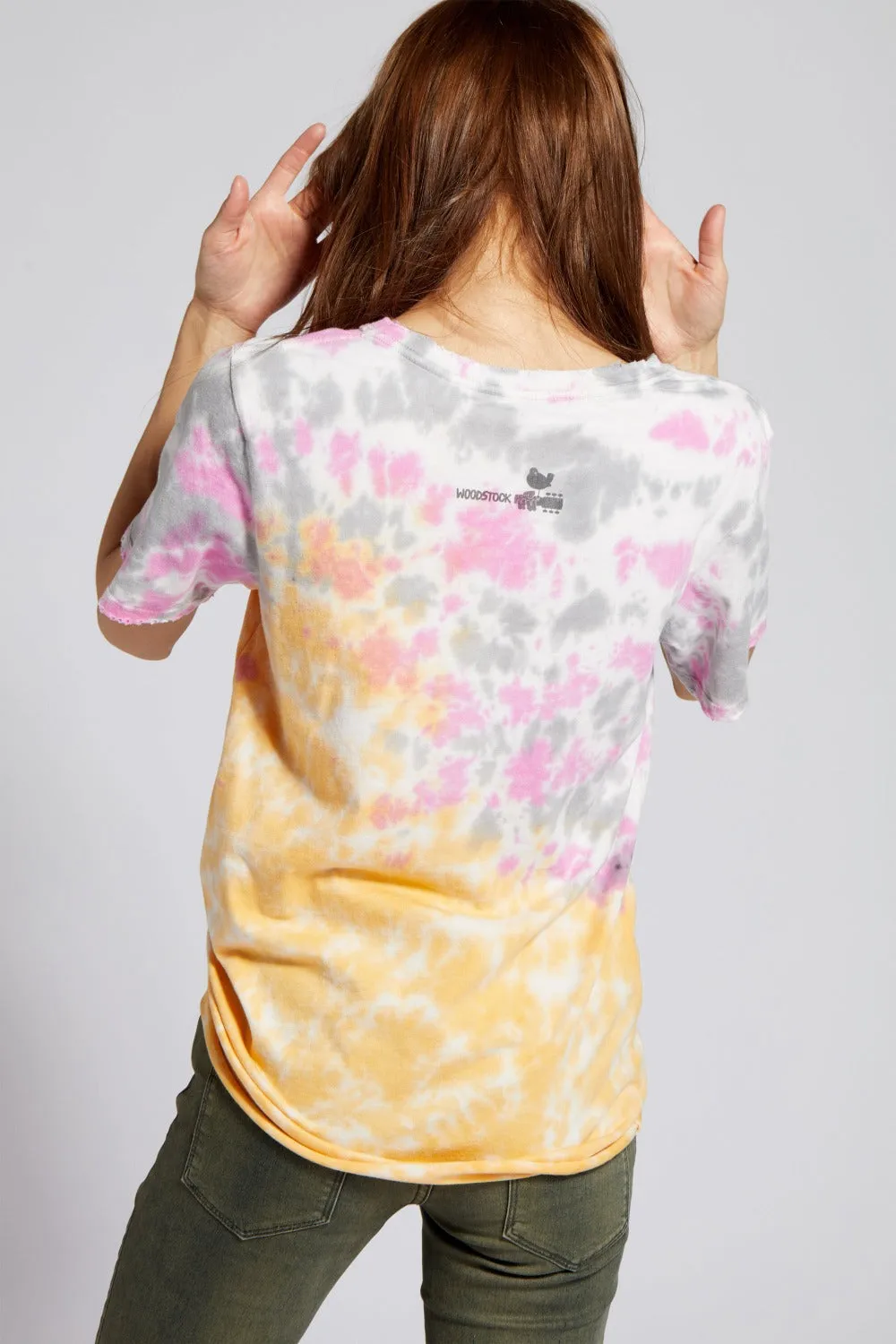 WOODSTOCK PEACE LOVE & MUSIC TIE-DYE TEE