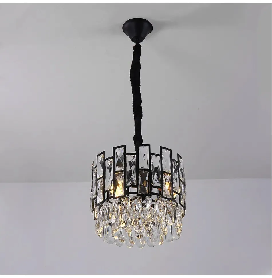 YLK Luxee black crystal minimalist Pendant Hanging Light fixture