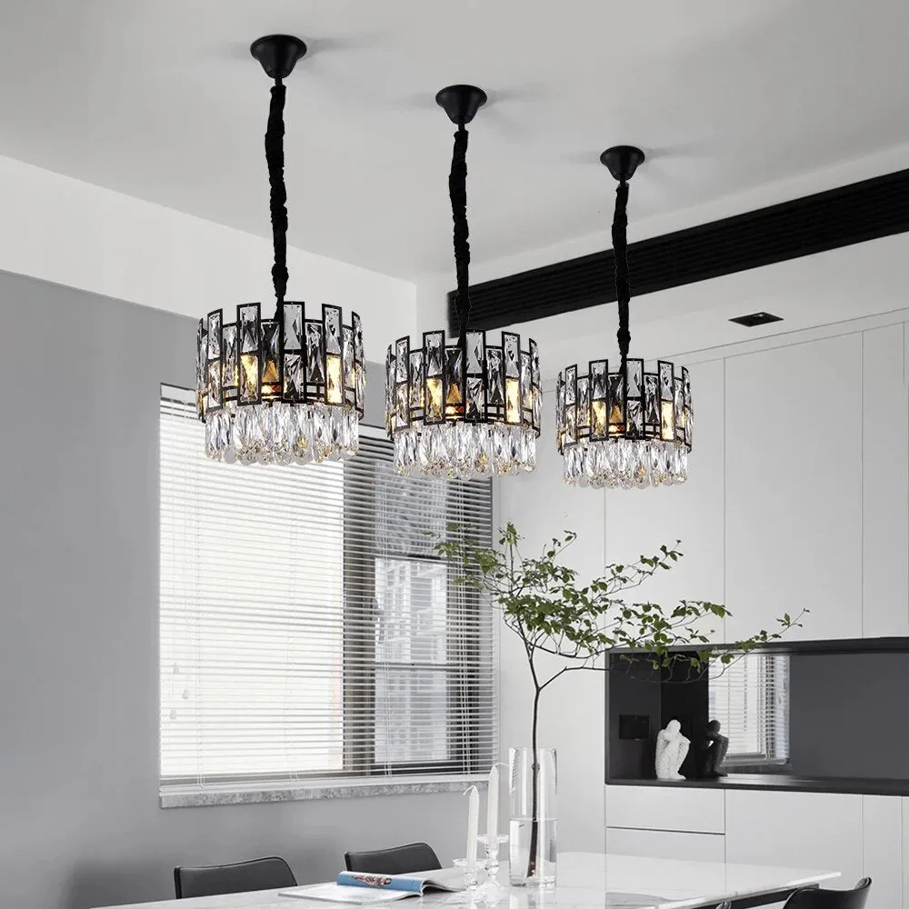 YLK Luxee black crystal minimalist Pendant Hanging Light fixture