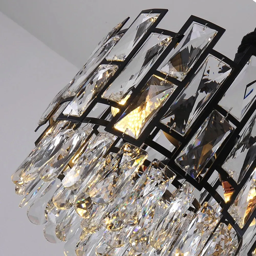 YLK Luxee black crystal minimalist Pendant Hanging Light fixture