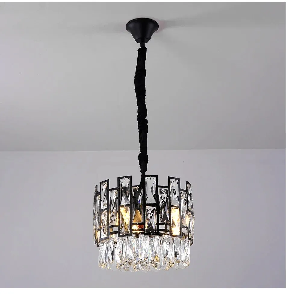 YLK Luxee black crystal minimalist Pendant Hanging Light fixture