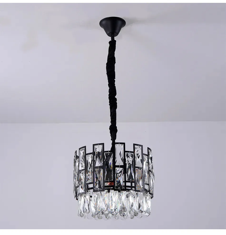 YLK Luxee black crystal minimalist Pendant Hanging Light fixture