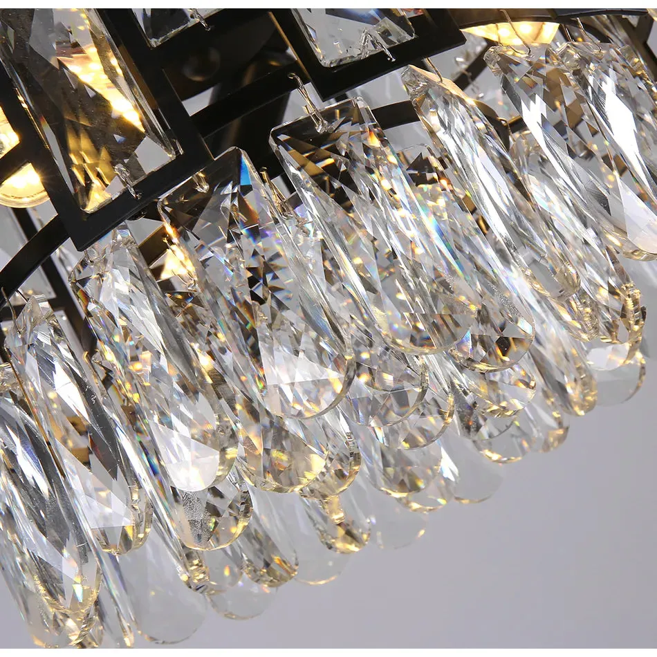 YLK Luxee black crystal minimalist Pendant Hanging Light fixture