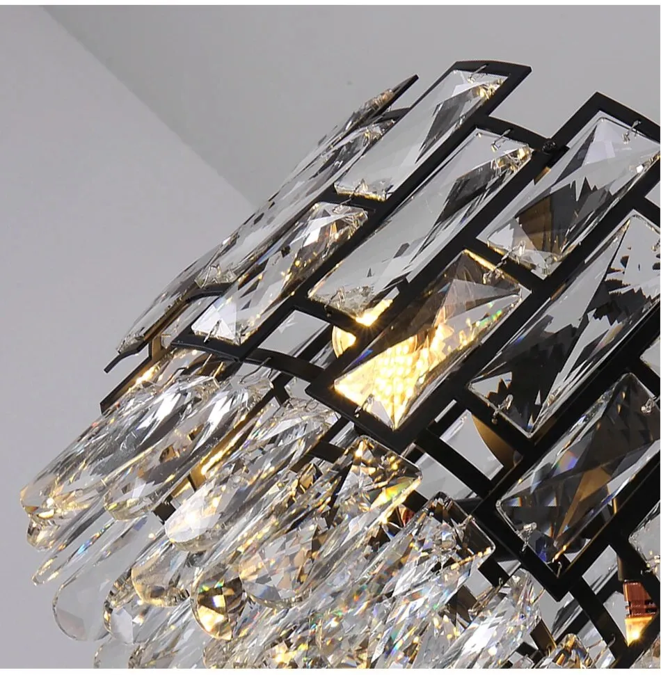 YLK Luxee black crystal minimalist Pendant Hanging Light fixture